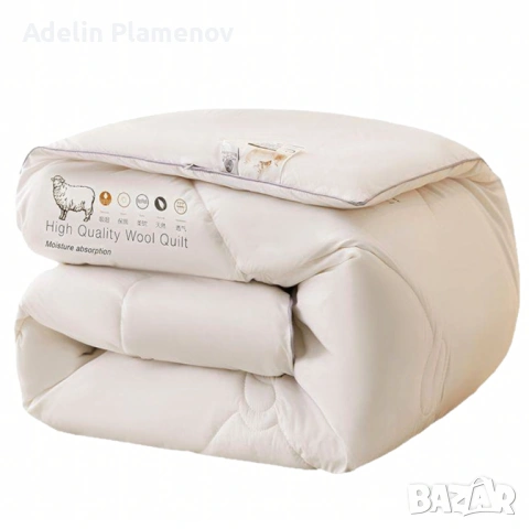 Капитониран чаршаф от нетъкана материя 1,80 x 2,00 м + 2 калъфки + Подарък Зимен юрган с овча вълна 