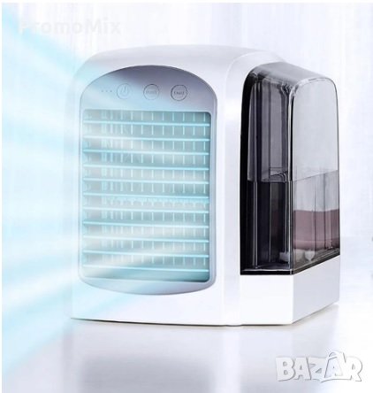 Мини въздушен охладител Air Conditioner WT-F10 3 скорости вентилатор с вода LED светлини преносим ох, снимка 3 - Вентилатори - 41942378