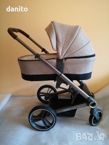 Детска количка Cangaroo - Icon 2 в 1 + Столче за кола и адаптори за закачане на шасито н, снимка 2 - Детски колички - 53784471