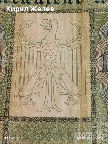 Райх банкнота 10 000 марки1922г. Германска империя рядка уникат за КОЛЕКЦИОНЕРИ 53283, снимка 8 - Нумизматика и бонистика - 53185152