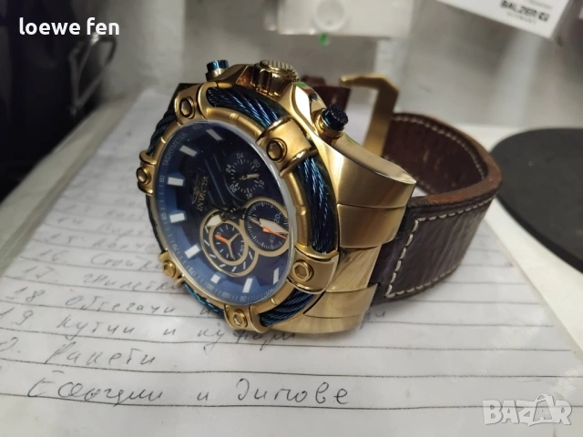 Invicta Bolt 52 мм с верижка и каишка !, снимка 2 - Мъжки - 53700057