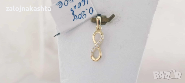 Нова Златна висулка безкрайност-0,80гр/14кр, снимка 2 - Колиета, медальони, синджири - 52156418