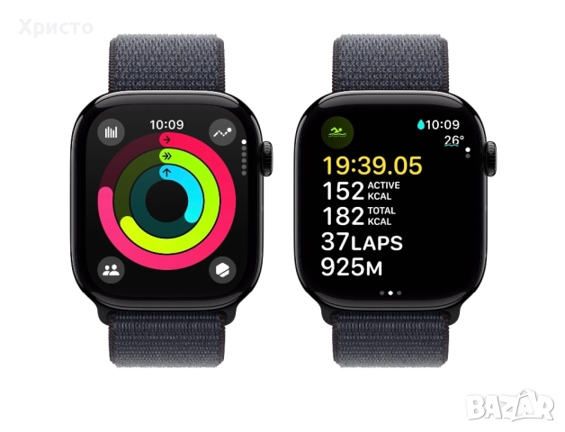 НОВ!!! Apple Watch 10 GPS, Jet Black Aluminum case 42 мм, Ink Sport Loop, снимка 2 - Смарт часовници - 51473116