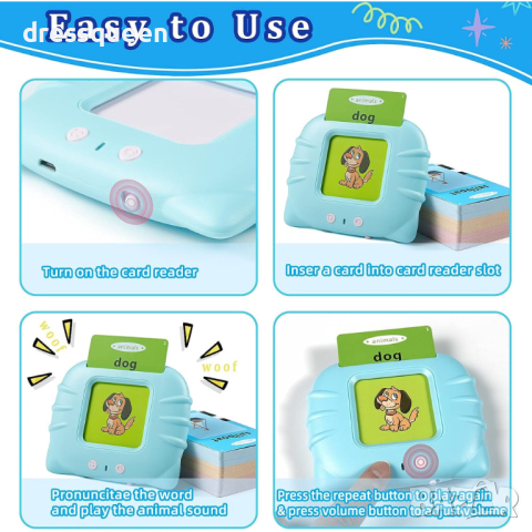 4104 Играчка за изучаване на английски език - аудио четец с картинки, снимка 10 - Образователни игри - 44613057