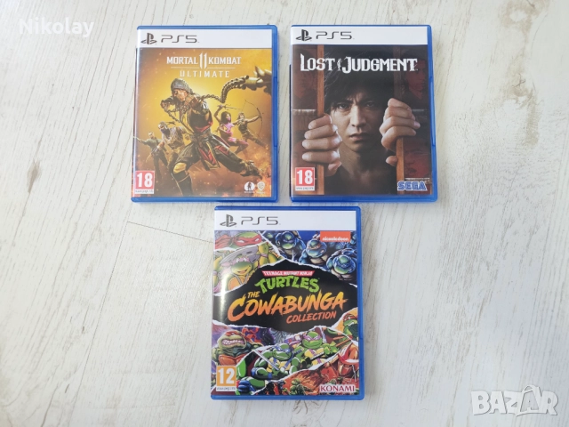 Playstation 5 игри - Mortal Kombat 11,Lost Judgment,Teenage Mutant Ninja Turtles: The Cowabunga 