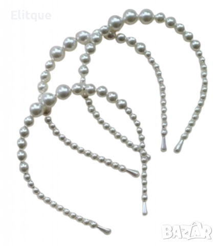 Дамска диадема с перли - нежен аксесоар, фина ръчна изработка, снимка 3 - Други - 52889176