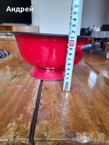 Стара емайлирана цедка,гевгир #20, снимка 2 - Други ценни предмети - 53380020