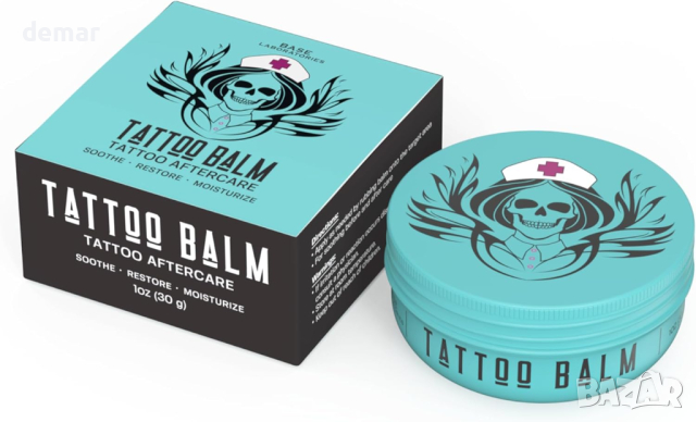 Base Labs Tattoo Aftercare Lotion Balm 3 бр. балсам за татуировки Успокоява Възстановява Овлажнява, снимка 3 - Други - 44622632