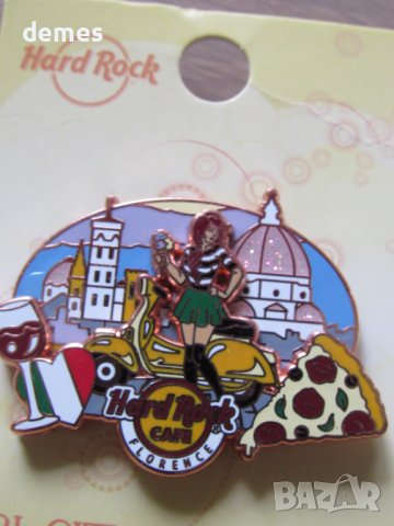 Оригинална метална значка Hard Rock Cafe Флоренция, Италия, снимка 2 - Колекции - 41729214