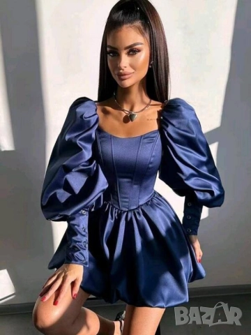 сатенени рокли, снимка 2 - Рокли - 52092899