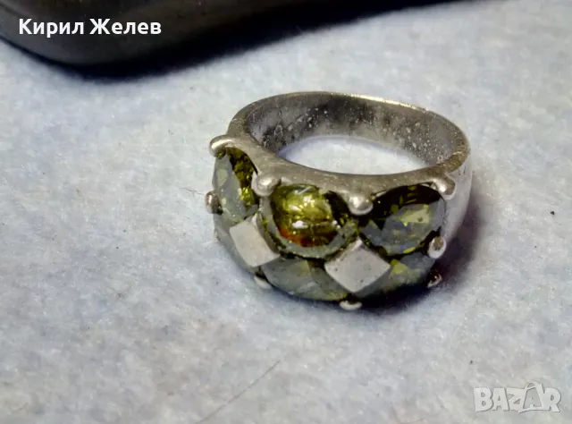 ШАРМАНТЕН СКЪПОЦЕНЕН СРЕБЪРЕН ПРЪСТЕН МАТИРАНО СРЕБРО 925 с ЮВЕЛИРНО ФАСЕТИРАН ПЕРИДОТ ОЛИВИН 42680, снимка 2 - Пръстени - 49916543