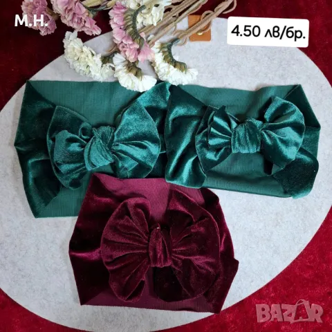 Широки бебешки ленти за глава, снимка 10 - Шноли, диадеми, ленти - 48231665