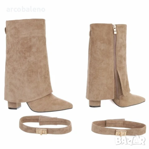 Дамски боти до глезена на висок ток, 5цвята , снимка 5 - Дамски боти - 51303839