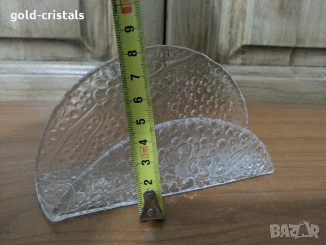 Стъклен салфетник, снимка 4 - Антикварни и старинни предмети - 36084278