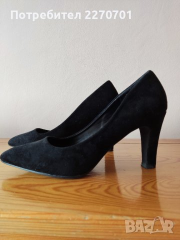 Елегантни дамски обувки Paola Bocelli / естествен велур / - черни, снимка 2 - Дамски обувки на ток - 40357814