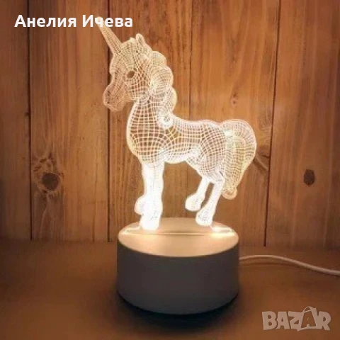 Холограмна 3D LED нощна лампа, снимка 4 - Лед осветление - 51048310