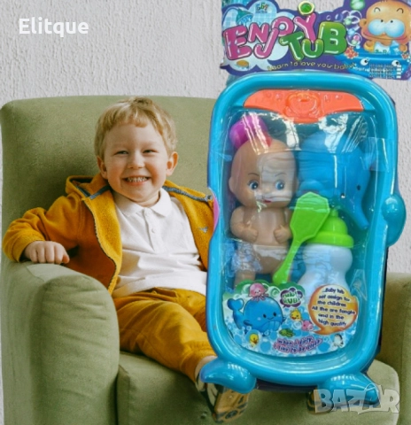 Комплект за деца - Кукла с бебешка вана и аксесоари за баня, снимка 8 - Други - 52753246