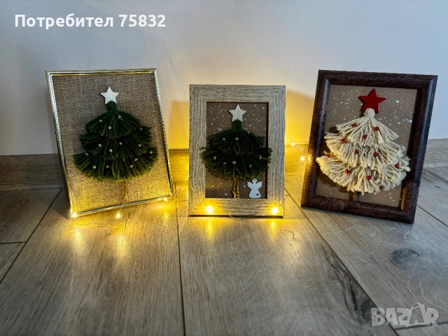 🎄Коледни елхички в рамка🎄, снимка 4 - Декорация за дома - 52618528