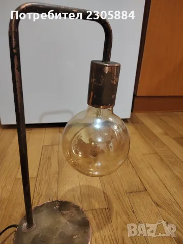 Медна настолна лампа тип индустриална, снимка 3 - Настолни лампи - 49805066