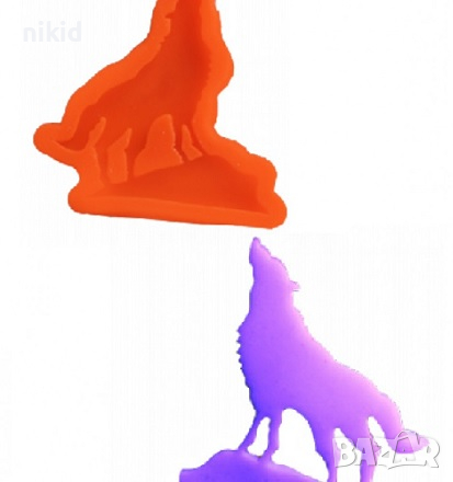 Вълк на Скала силиконов молд форма фондан шоколад гипс декор, снимка 2 - Форми - 44697148