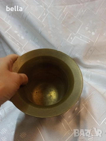 Масивен бронзов хаван с голям двоен пестик(чукан)  общо тегло 2 кг, снимка 6 - Антикварни и старинни предмети - 52016991