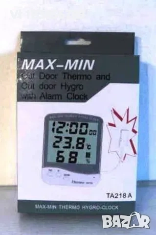 ТЕРМОМЕТЪР/ ХИДРОМЕР,ВЛАГОМЕР – ВЪНШНА-ВЪТРЕШНА температура TA 218A, снимка 2 - Други стоки за дома - 53864439