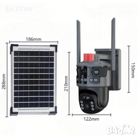 Соларна Wi-fi камера с панорамен изглед, снимка 5 - IP камери - 53804700