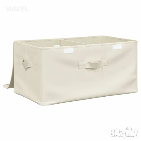 vidaXL Кутии за съхранение, 2 бр, текстил, 43x34x23 см, кремави, снимка 8 - Кутии за съхранение - 56147020