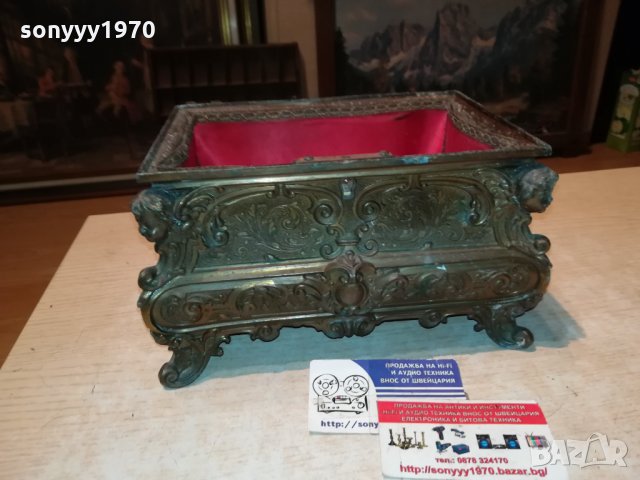 МЕД/МЕСИНГОВА ТЕЖКА КУТИЯ ОТ ФРАНЦИЯ 0611211956, снимка 3 - Антикварни и старинни предмети - 34718105