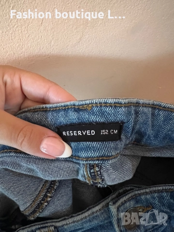 Reserved дамски сини дънки 99% памук 1% еластант S размер 👖👖👖, снимка 7 - Дънки - 52376196