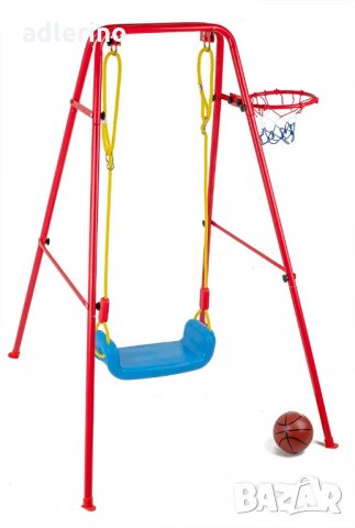 Детска люлка с баскетболен кош, метална рамка, градинска люлка за деца, снимка 3 - Други - 34150137