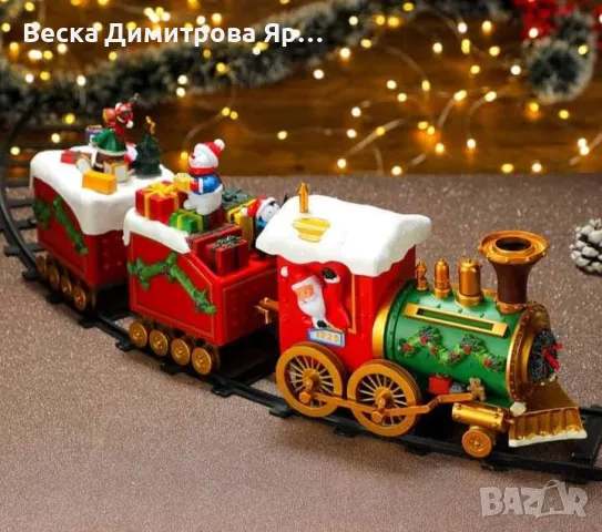 Светещо и музикално коледно влакче с релси, снимка 10 - Коледни подаръци - 47558507
