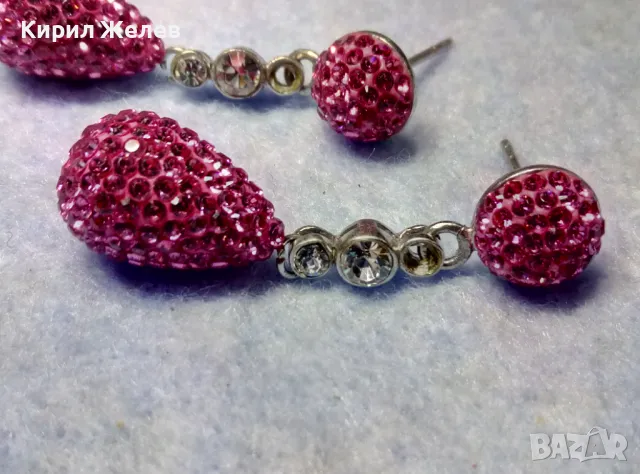 ЕЛЕГАНТНИ СКЪПОЦЕННИ СРЕБЪРНИ ОБЕЦИ РОДИРАНО СРЕБРО 925 с ЦВЕТНИ КАМЪНИ / ЦИРКОНИ 49282, снимка 5 - Обеци - 49876618