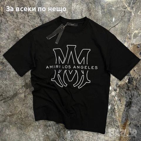 Amiri Мъжка Черна Тениска👕Мъжка Блуза С Къс Ръкав В Черен Цвят Амири Код MensPoint45