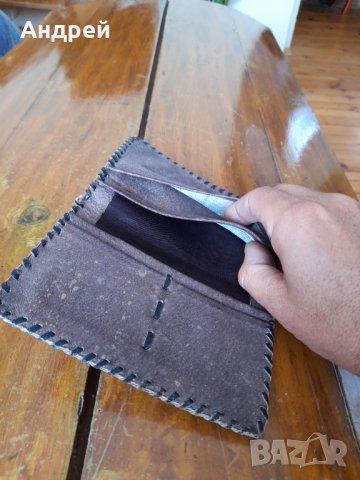 Стар кожен портфейл,портмоне #7, снимка 4 - Антикварни и старинни предмети - 33854045