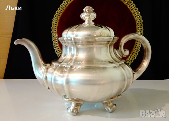 Чайник,кана WMF,посребрен порцелан,барок. , снимка 4 - Антикварни и старинни предмети - 41612080