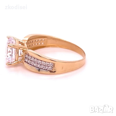 Златен дамски пръстен 3,00гр. размер:58 14кр. проба:585 модел:34400-4, снимка 3 - Пръстени - 51822546