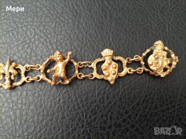 Винтажна позлатена гривна, снимка 2 - Антикварни и старинни предмети - 39062716