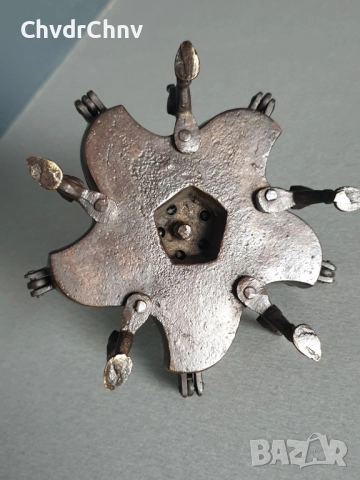 Kankavati Tilak/Индия 19ти век/стар индийски ритуален бронзов съд-кутийка за подправки, снимка 3 - Други ценни предмети - 52897521