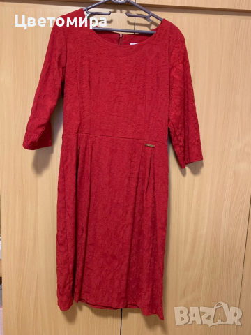 Плътна червена рокля, снимка 1 - Рокли - 44619690