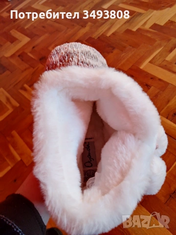 Уютни дамски плетени домашни ботуши , снимка 3 - Пантофи - 53770371