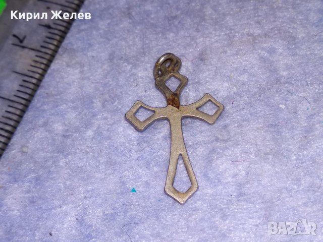 СТАРО ПОСРЕБРЕНО СТОМАНЕНО АЖУРНО РЕТРО КРЪСТЧЕ РЪЧНА ИЗРАБОТКА 38224, снимка 7 - Антикварни и старинни предмети - 40938737