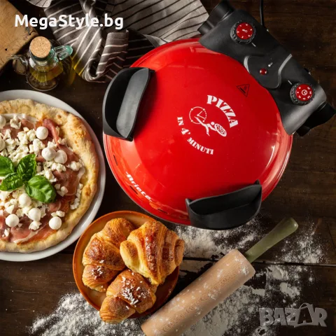 Електрическа фурна за пица с каменна плоча ARIETE 909 ЧЕРВЕН, 1200 W, снимка 5 - Печки, фурни - 56089671