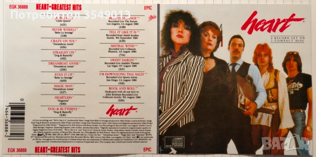 Неофициални cd / цд компакт дискове - нови - HEART [GREATEST HITS], снимка 9 - CD дискове - 53773830