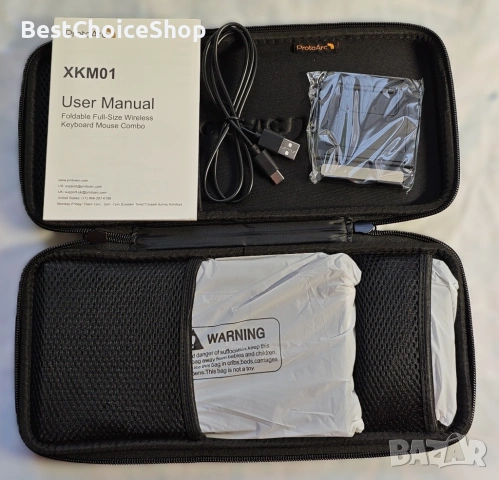 Комплект сгъваема безжична клавиатура и мишка ProtoArc XKM01, снимка 4 - Клавиатури и мишки - 53627290