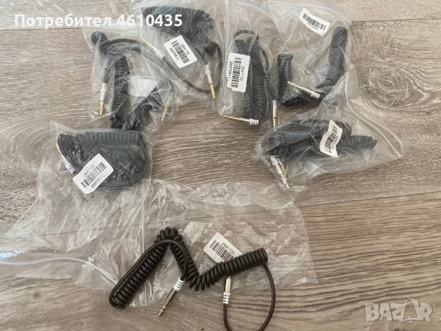 6бр. Спираловидни аудио кабели (AUX кабели)