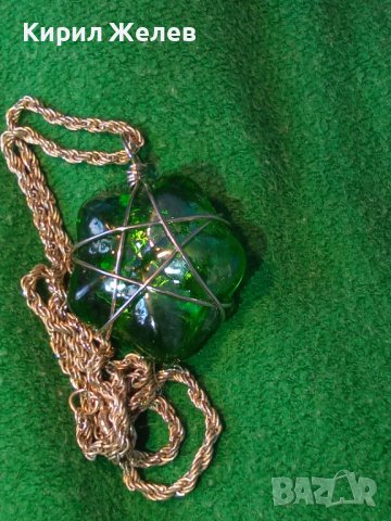 КРАСИВ МОДЕН АРТ МЕДАЛЬОН ЦВЕТНО СТЪКЛО в ХЕНД МЕЙД ОБКОВ и ВЕРИЖКА с БЯЛА ПОЗЛАТА 27920, снимка 10 - Колиета, медальони, синджири - 37127791