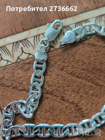 Сребърна гривна " Mariner" , снимка 5 - Гривни - 53431072
