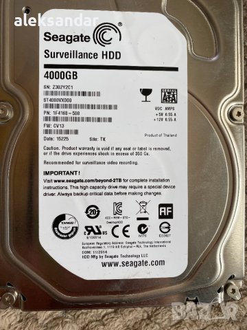 Размер: 3.5" Капацитет: 4000 GB Интерфейс: SATA3 Обороти: 7200 rpm Размери (В x Ш x Д): 26., снимка 1 - Твърди дискове - 44338053