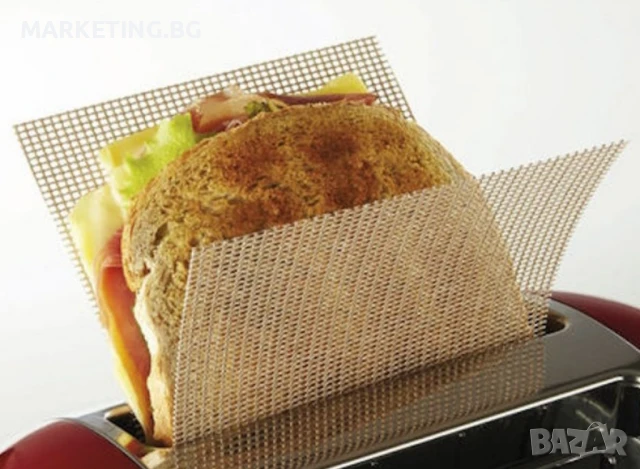 Мрежа за тостер, за сандвич 2бр. NoStik, 14x34см., до 260°, кафяв, в плик, снимка 3 - Други - 50457506